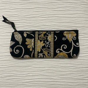 Vera Bradley yellow and black zip pouch